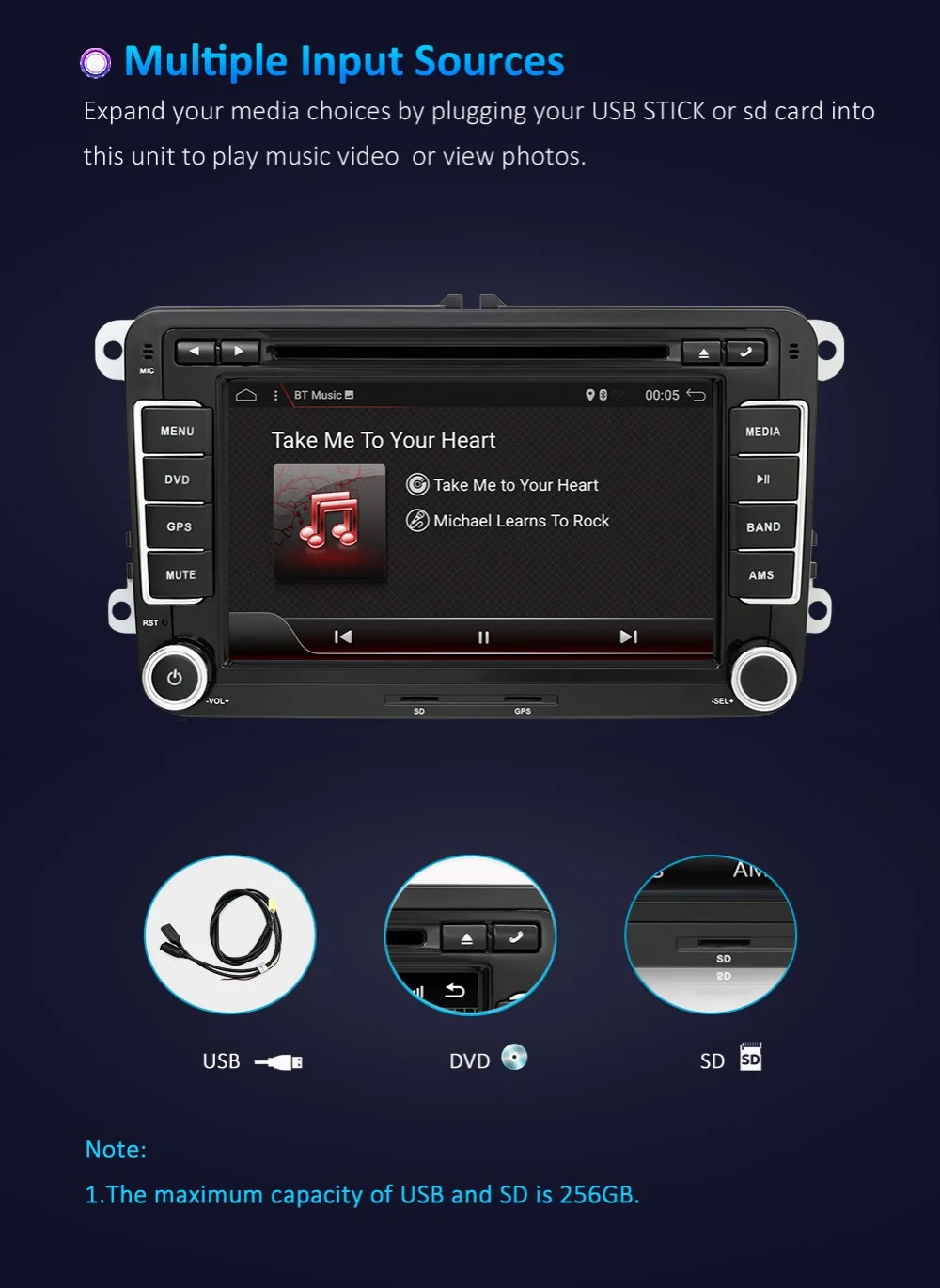 Cheap Quad core 2 Din Android 8.1 Car DVD radio GPS Navigation For Volkswagen GOLF 4 5 6 POLO PASSAT TIGUAN Wifi+Bluetooth+Radio+GPS 6