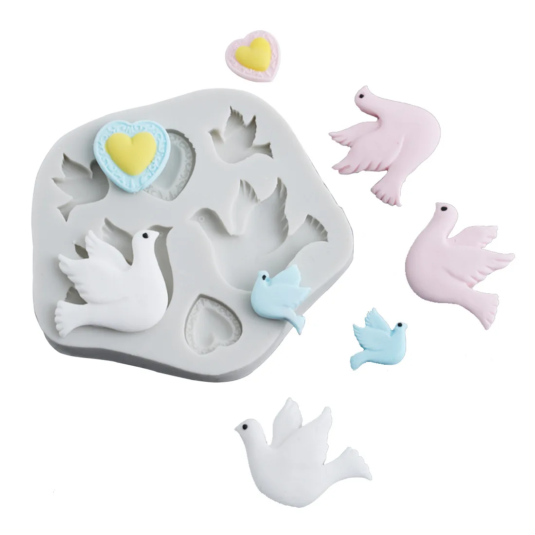 

Cartoon Animal Cute Peace Birds Shapes 3D Cake Fondant Molds Silicone Candle Molds Handmade Candle Making Tools DIY Decoration