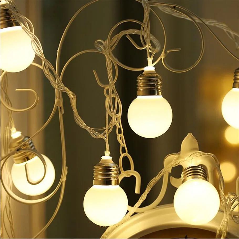 

2017 New 20 LED 5cm big size LED Ball string Connectable Festoon Party Ball string lamps led Christmas Lights fairy wedding ga