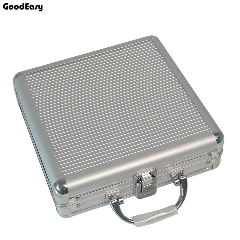 100pcs silver box Горячий Размер 100-500 казино Техасский покер фишки емкость костюм Чехол черный Джек Контейнер Чехол/коробка алюминиевый чехол для костюма - Цвет: 100pcs silver box