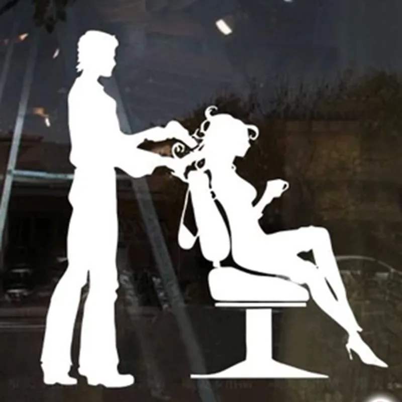 Hairdresser Sex Girls Lady Hair Salon Name Wall Sticker Hair