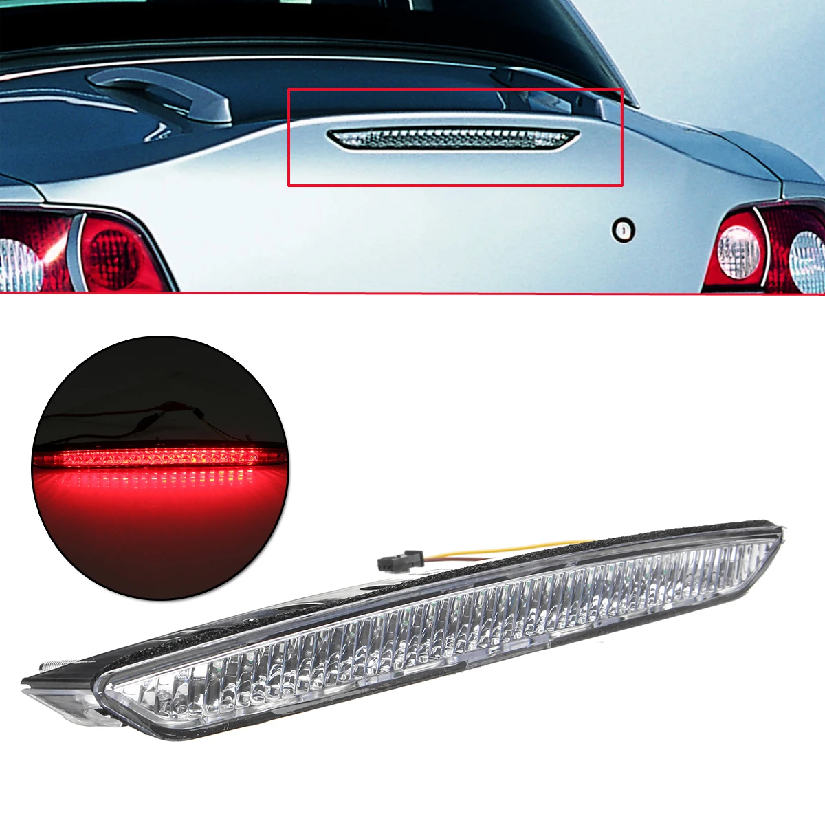 Clear Len Trunk Third Brake Stop Tail Light White Color For BMW E85 Z4 2003-2008