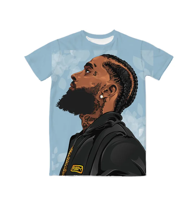 

REAL American US SIZE A Great Man Rap Nipsey Hussle Custom made 3D Sublimation Print T-Shirt plus size 3xl 4XL 5XL 6XL