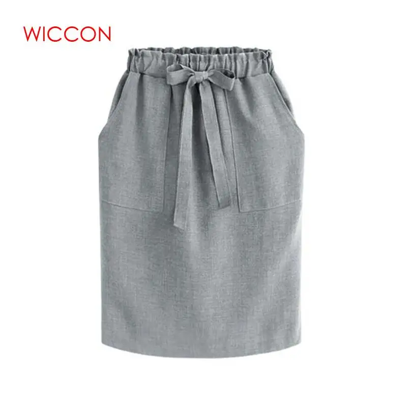 Сезон: весна–лето элегантные миди-юбки Женская деловая юбка-карандаш хлопок эластичный облегающий талию, бедра юбка с бантом зеленый