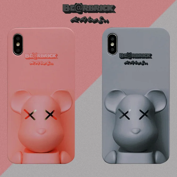 

KAWS stereo feeling Bearbrick Fshion Brand iphonecase for 6s 7 8plus xs max Half-wrapped Case Waterproof Anti-knock