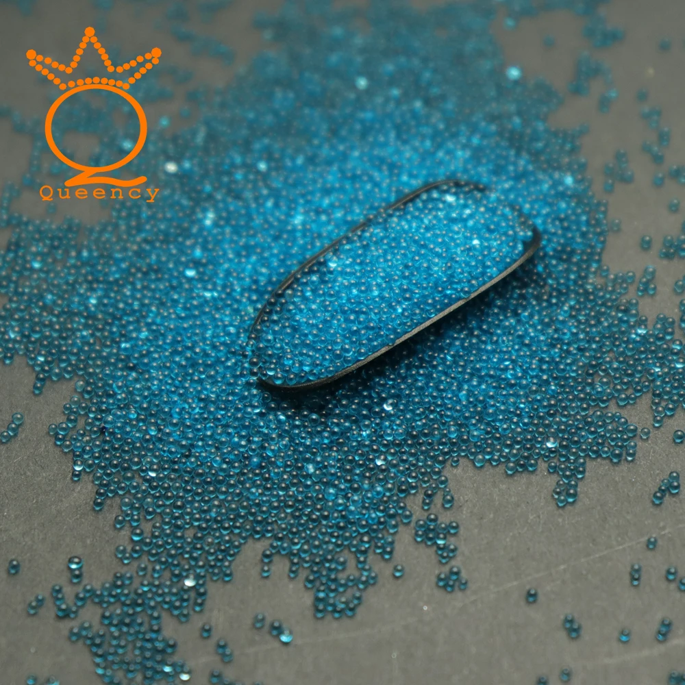 

Aquamarine Pixie Crystal Nail Art Rhinestones Caviar Beads Glass Micro Ball Rhinestones For Nails Art Decorations Manicure Tools