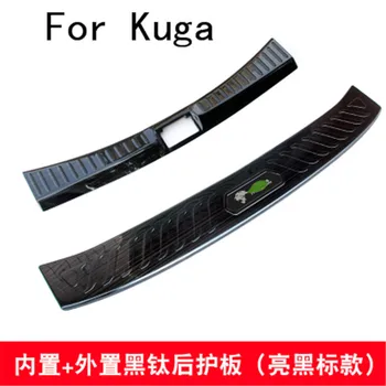 

Black titanium Stainless Steel Rear Bumper Protector Sill Trunk Tread Plate Trim For Ford Kuga 2013-2018 Car styling