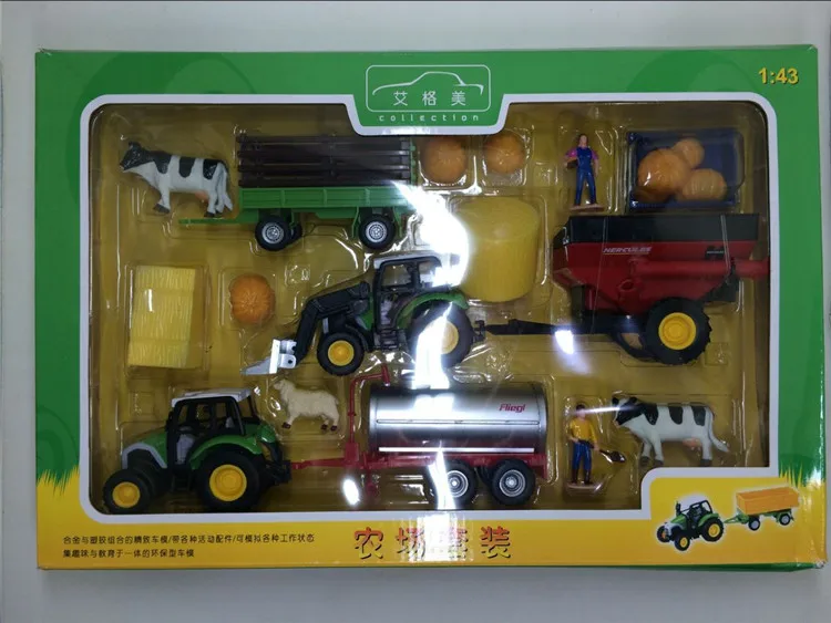 Трактор Танк грузовик корова транспорт Грузовик ферма набор Детская игрушка модель автомобиля W76