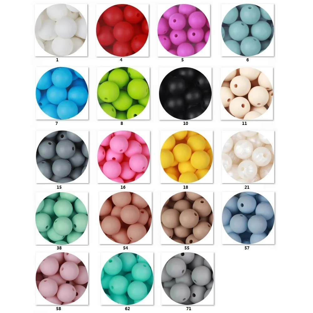 Joepada 10pcs 19mm Baby Teethers Silicone Beads Baby Toys Teething Beads Silicone BPA Free For Necklaces Pacifier Holder DIY