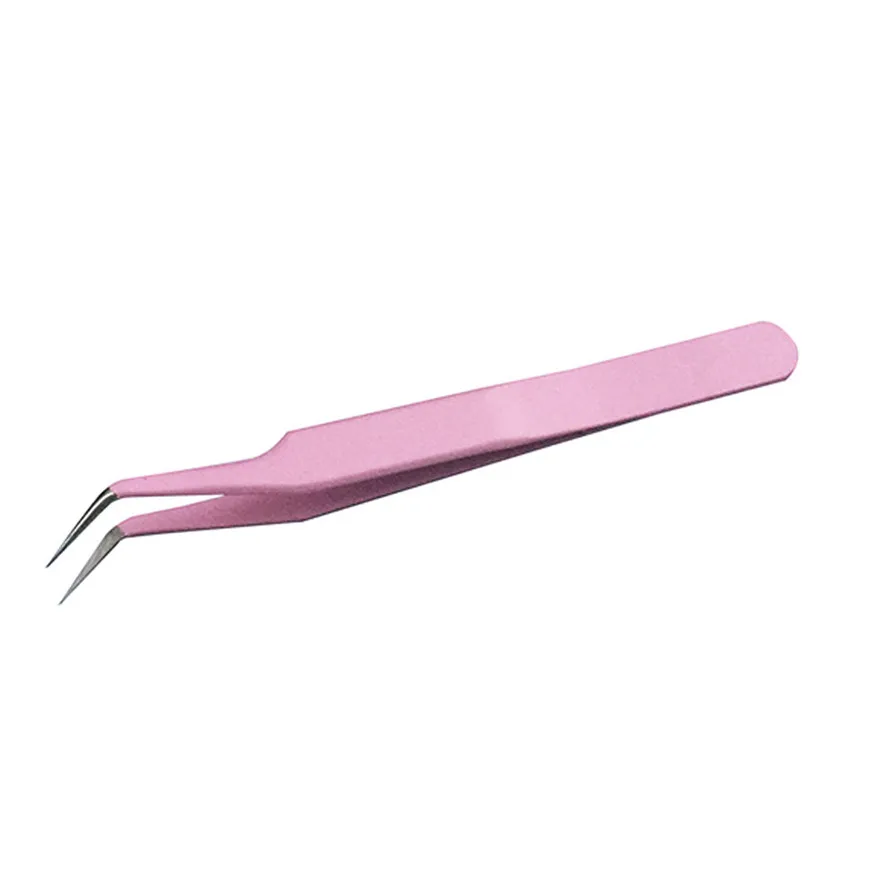 new 2018 pink color Anti Static Stainless Steel Eyebrow Tweezers