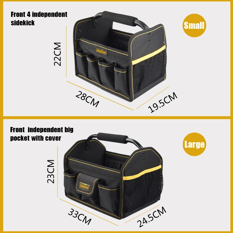 Odin&Bosch Cheap empty portable hardware mechanic us general open tool bag with metal hand