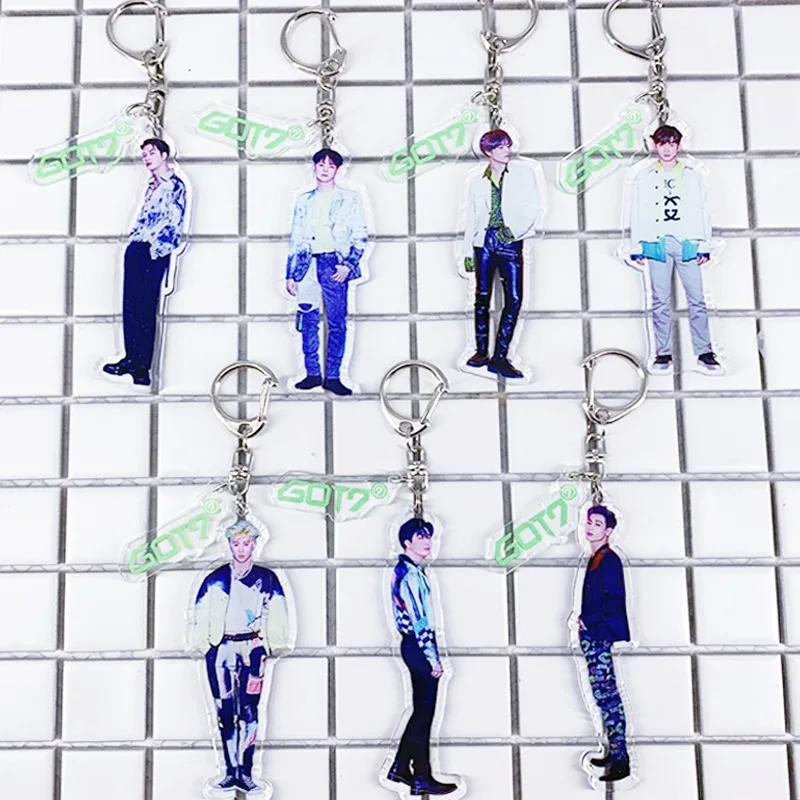 

GOT7 New Album Concert Keychain Same Real Person Licensing Key Ring JB JACKSON BamBam Mobile Phone Hanging Around Bag Charm NEW