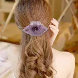 Высококлассные женский головной убор шелковая пряжа заколки с цветком шпильки Крошечный горный хрусталь аксессуары для волос Para el Cabello