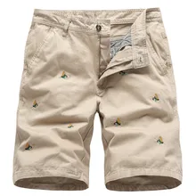 Летние модные новые мужские повседневные эксклюзивные рабочие хлопковые шорты/мужские прямые шорты с принтом