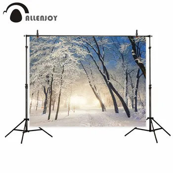 

Allenjoy photographic background Sunny white snow winter scenery natural Photographic background photocall for study Photo