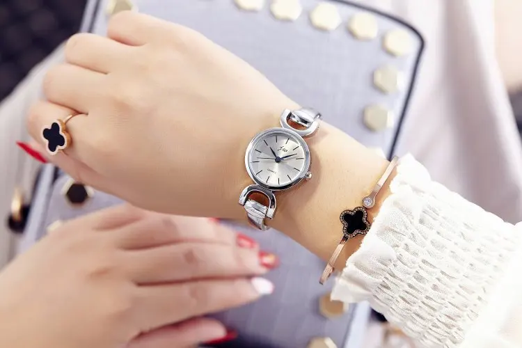 Известный бренд JW часы-браслет для женщин Роскошные серебряные нержавеющая сталь повседневное аналоговые наручные часы Женское платье