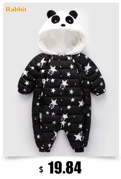 Зима Детская утка вниз костюм для маленьких девочек зимняя одежда новорожденных зимний комбинезон лыжный костюм для мальчиков детские ползунки+ обувь+ Перчатки