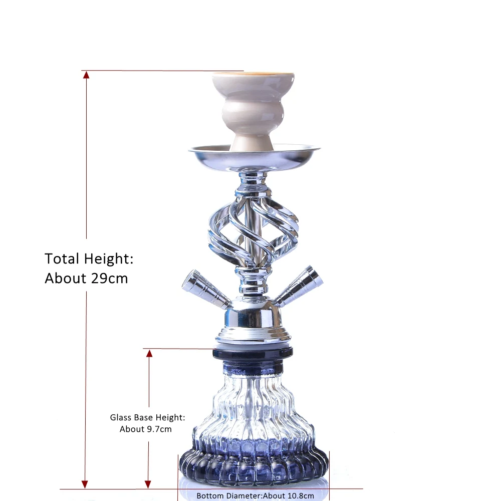 Small Size Hookah Portable Shisha Pipe with Double Hoses Ceramic Tobacco Flavors Bowl Charcoal Tong