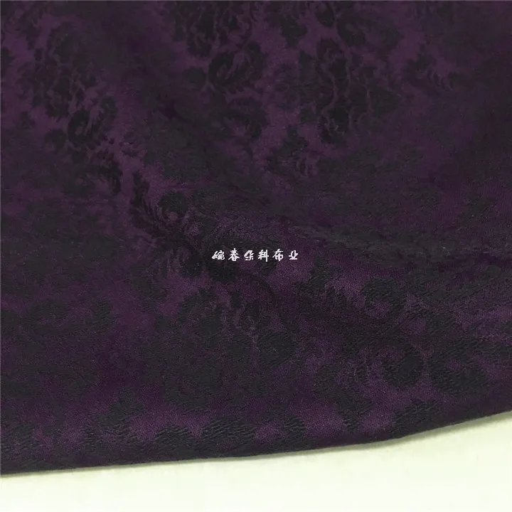 

free ship 100% viscose jacquard fabric deep rose purple background with floral price for 1 meter
