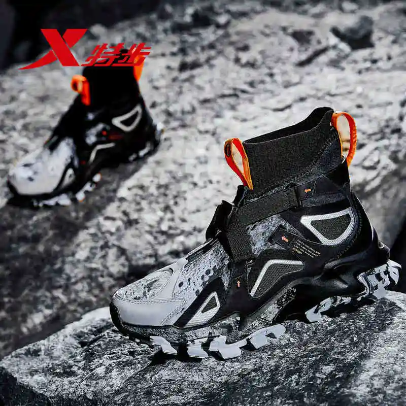 

Xtep [Moon landing--moon back] women chunky sneakers cool high cut sport walking shoes for woman 981318393111
