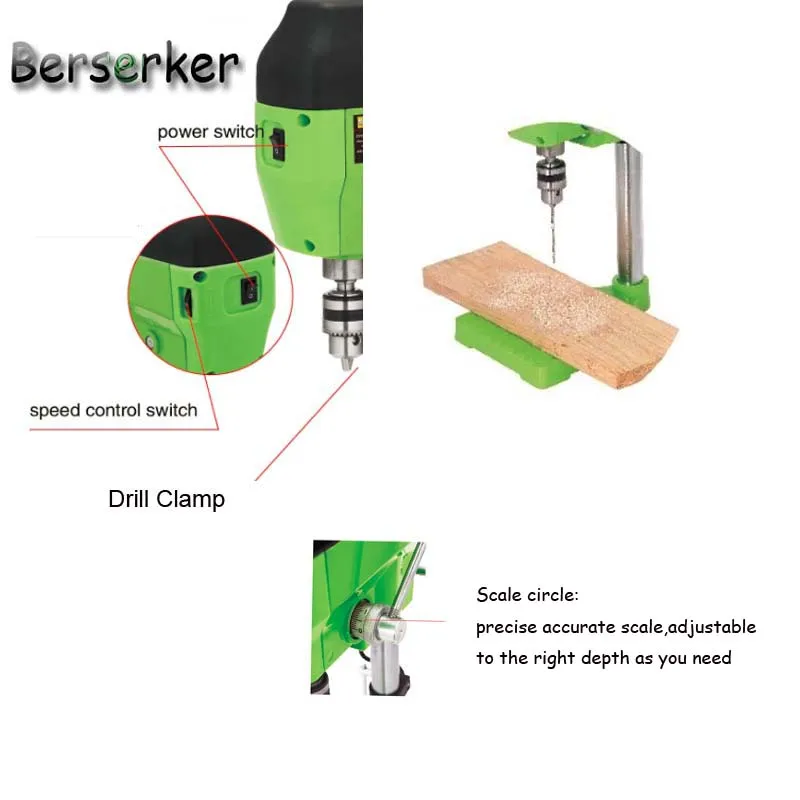 Berserker высокоскоростная Настольная мини дрель Электрический сверлильный станок