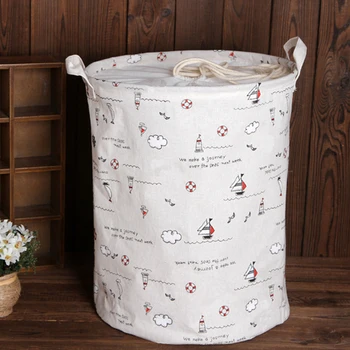 

Large Capacity Cotton Linen Laundry Bucket for Dirty Clothes Waterproof Folding Toy Organizer Storage Baskets Home Organizer