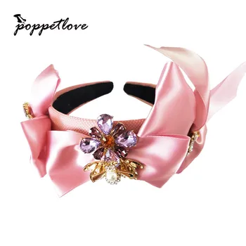 

New Girls Women Pink Hairbands Hair Holders High Level Big Bowknot Party Accessories Fashion Super Fashion Free Shipping