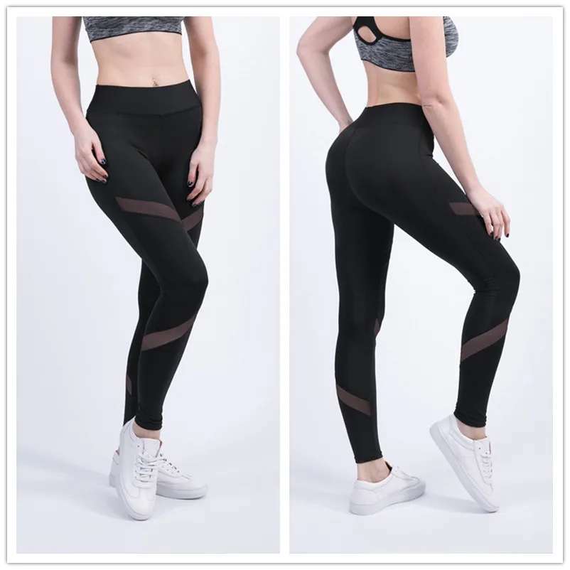 FDBRO Athleisure леггинсы женские сетчатые сплайсинговые штаны для йоги тонкие Бодибилдинг одноцветные спортивные обтягивающие леггинсы для фитнеса тренировки