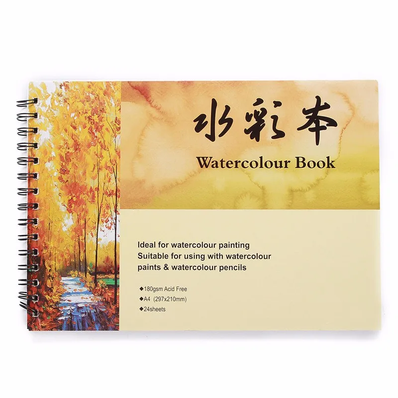 

Hot New A4 Watercolor Book Art Artist Sketchbook/Sketch Pad Journal For Drawing Paint For Childrens Painting Notebook Supplies