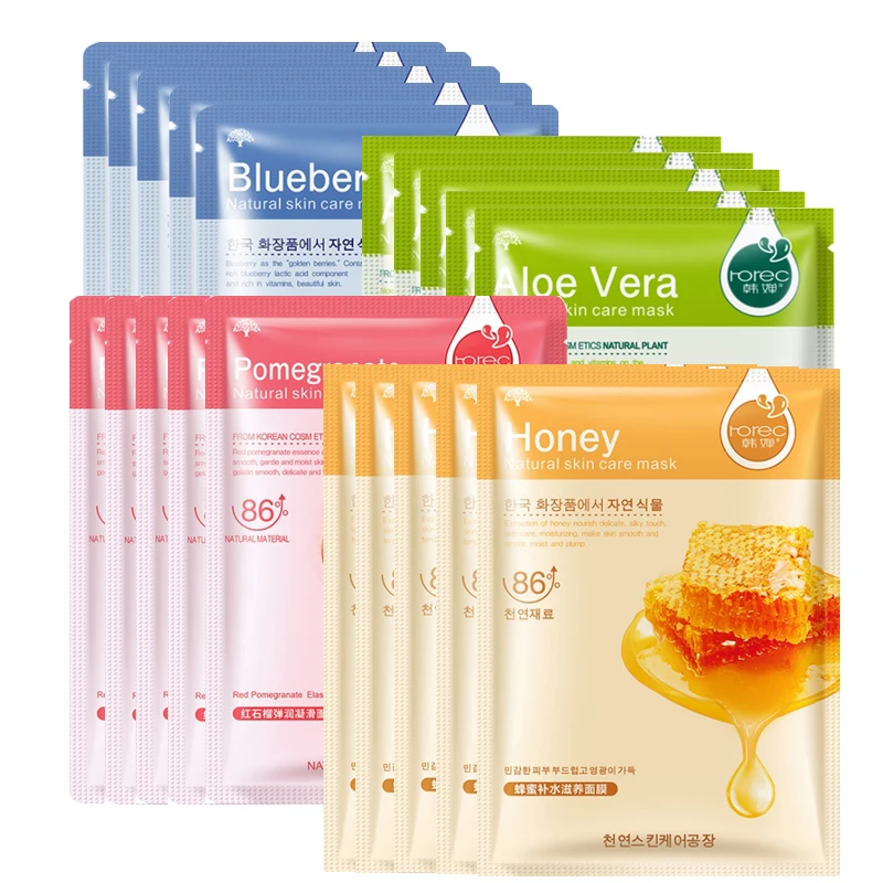 

Face Skin Care Face Masks Moisturizer Natural Plant Facial Mask Whitening Oil Control Wrapped Mask Aloe Vera Honey Facial Masks