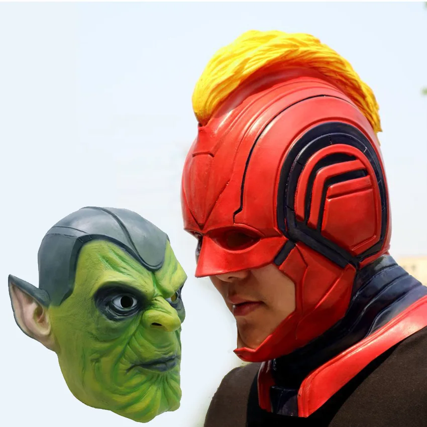 Marvel Legends Action Figure Toys Hero Cosplay Party Skrull Adult Children Captain Marvel Mask