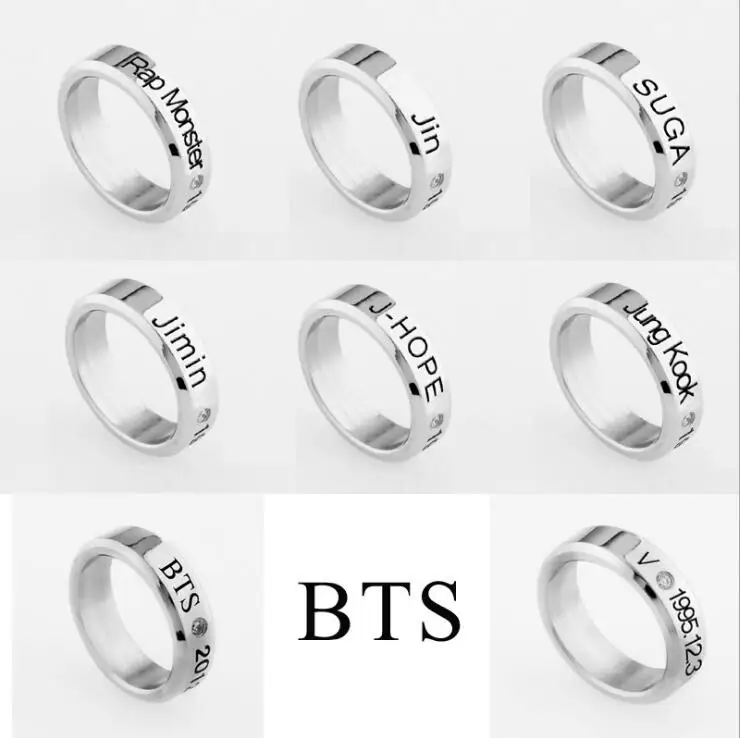 

EExplosion models Korean kpop Ring SUGA J-HOPE JIMIN V JUNG KOOK RM JIN New kpop youth group titanium steel ring