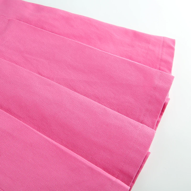 Рапкоптер розовая однотонная плиссированная мини-юбка трапециевидной формы хлопковые юбки Харадзюку на шнуровке в Корейском стиле милая Повседневная летняя юбка