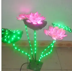 80 см светодиодный свет lotus 3 розовый Лотос + 2 зеленый лист домашние Праздник Свадьба деко