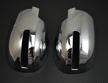 Для Mitsubishi Outlander 2013 ABS Хромированная углеродная печать заднего вида крыло зеркало заднего вида наклейка отделка - Цвет: Серебристый