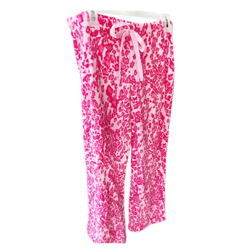 

Cozy coral fleece leopard sleep bottoms women flannel warm winter home trousers pijama pants casual pyjama women sleep trousers