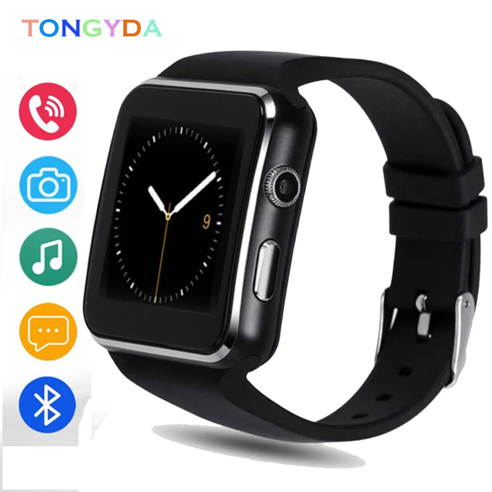 Поддержка SIM TF карты вызова Smartwatch x6 для телефонов Android Смарт часы a1 получить