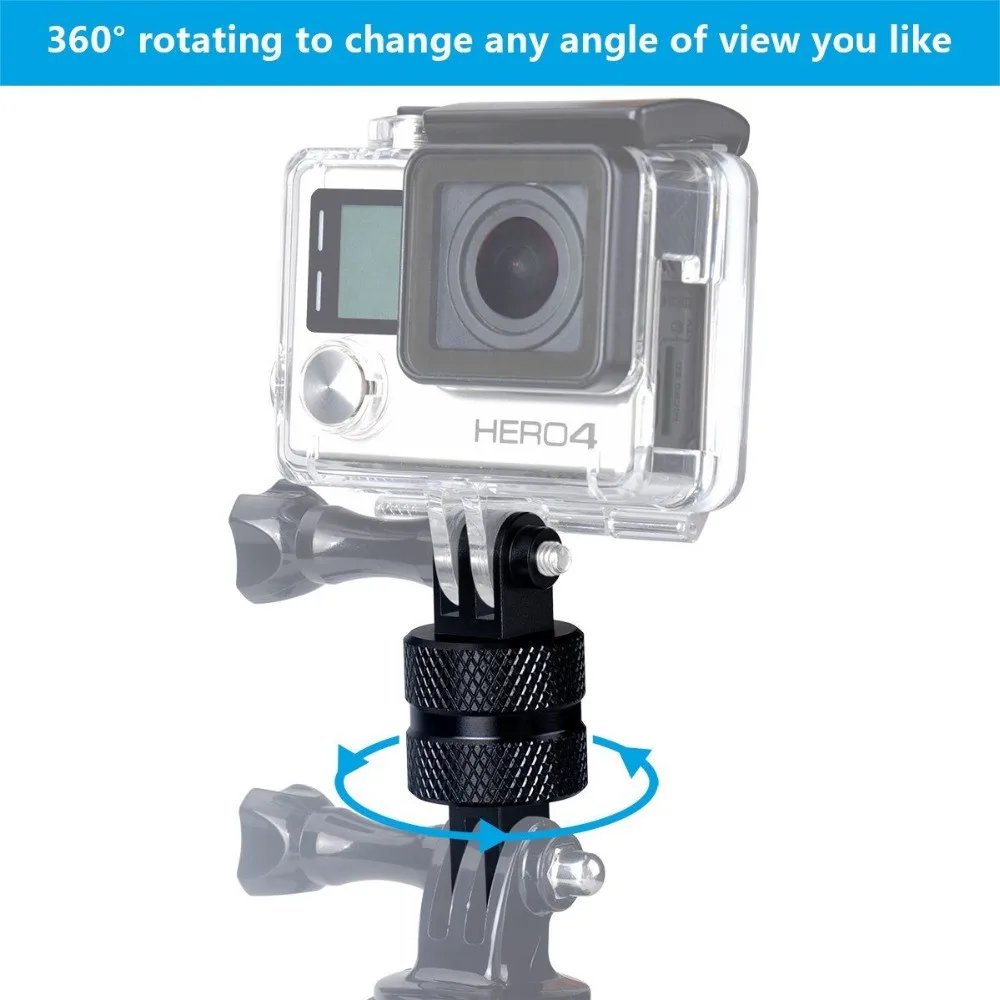 Универсальный вращающийся на 360 градусов Штатив Адаптер для Gopro Hero 8 7 6 5 4 Session YI 4K SJCAM eken Экшн-камера набор аксессуаров