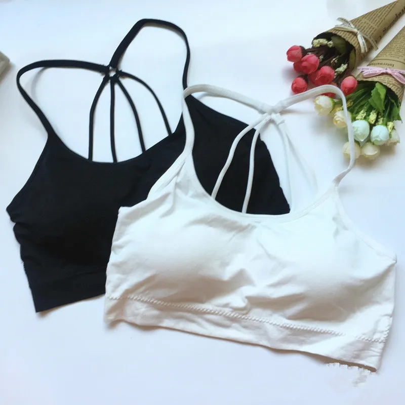 Fashion Young Developmental Girls Cotton Training Bra High Quality Wire Free Padded Children Summer Soprts Bra