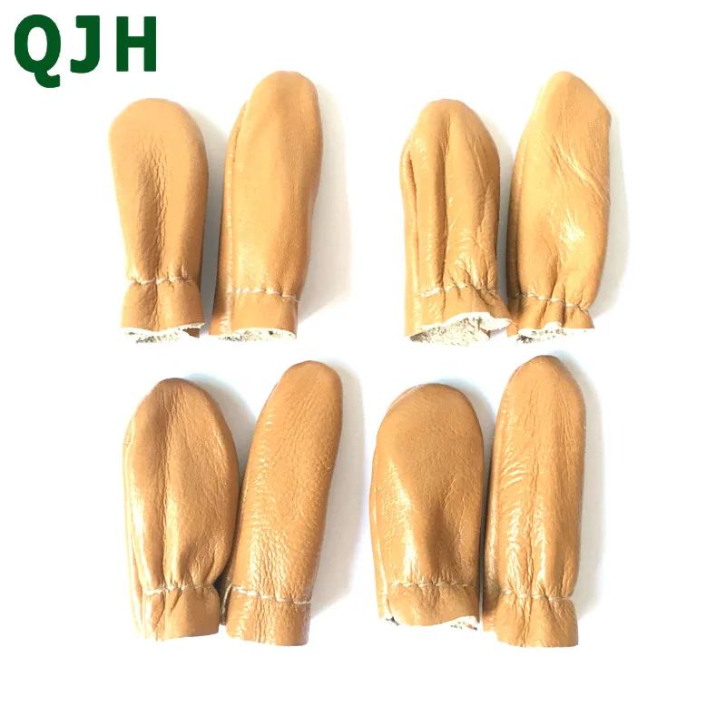 Latest 4Pair Knitted Artificial Leather Sleeves Fingers Protecting