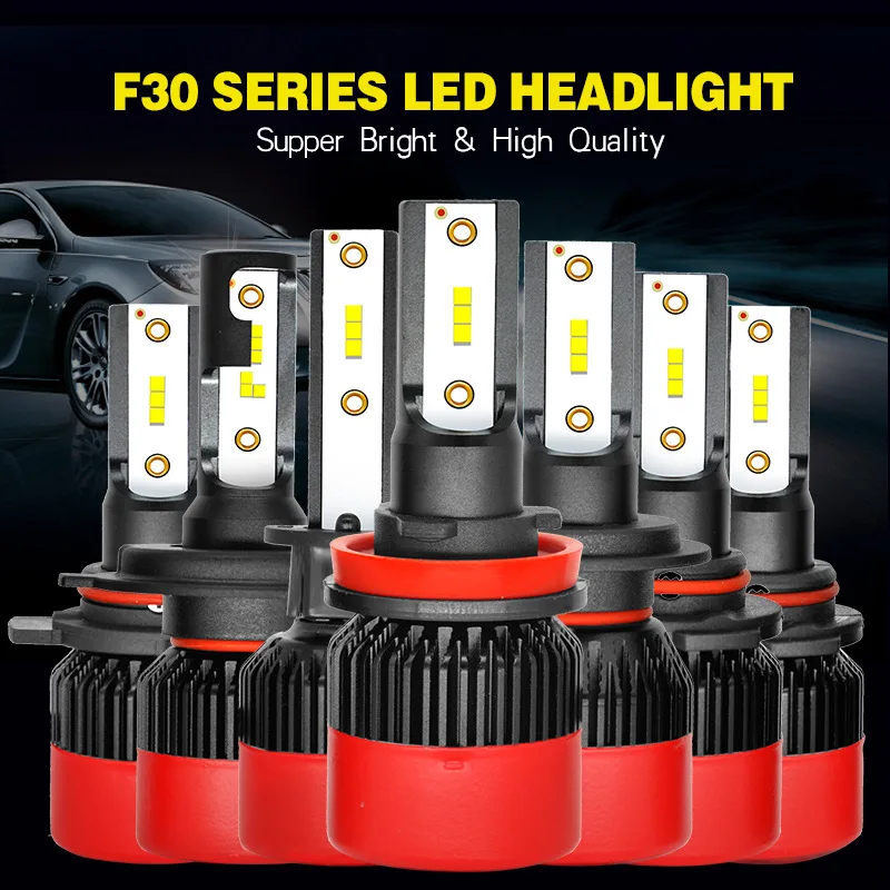 

2PCS F30 Series Led Headlight Super Birght Strong Heat Sink System Fog Light 6000k White Bright Waterproof Design Car Lamp Bulb