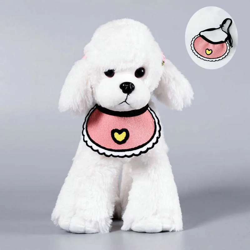 

Puppy Decoration Bandana Dog Collar Cute Love Shape Dog Bibs Casual Adjustable Neckerchief For Small Dogs Cat Dog Accessories