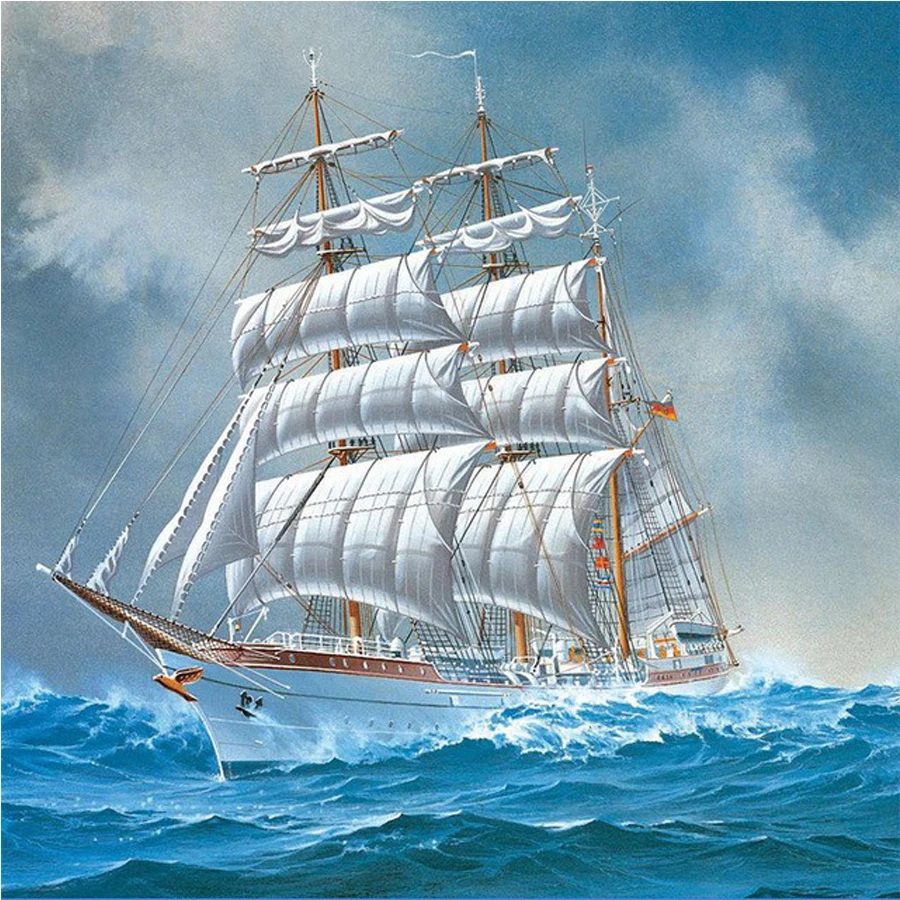 Wall Stickers Diy 5d Diamond Painting Sailing Ship Boat Diamond Embroidery Pictures Bead Cross Stitch Patterns Mosaic Landscape Diamond Painting Cross Stitch Aliexpress