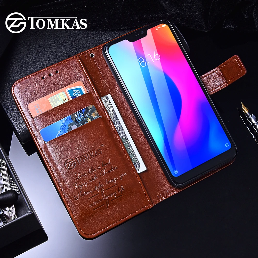 Чехол-бумажник TOMKAS для Xiaomi Redmi 6 Pro чехол Mi A2 Lite роскошный кожаный |