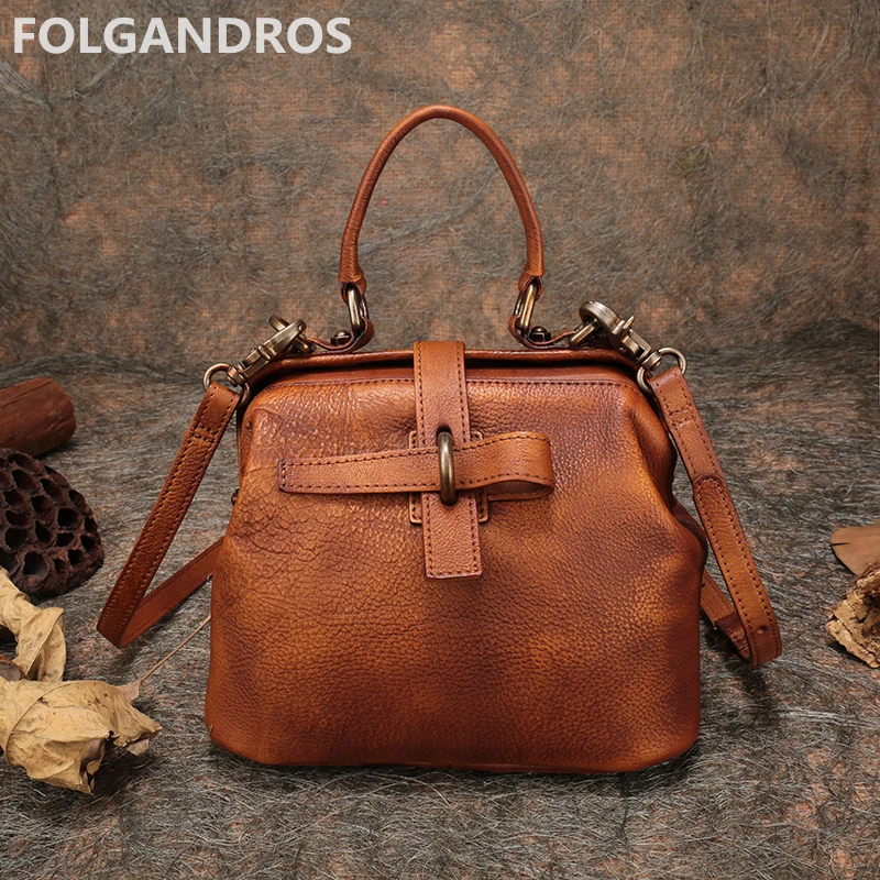 

Ladies Brand Genuine Leather Handbag Fashion Vintage Messenger Crossbody Bag Designer Handmade Cow Leather Saddle Shoulder Bag