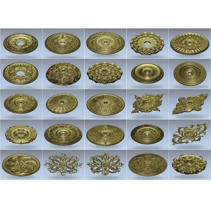 108pcs/set Decorative Round flower 3d model STL relief for cnc STL format 3d model for cnc stl relief artcam vectric aspire