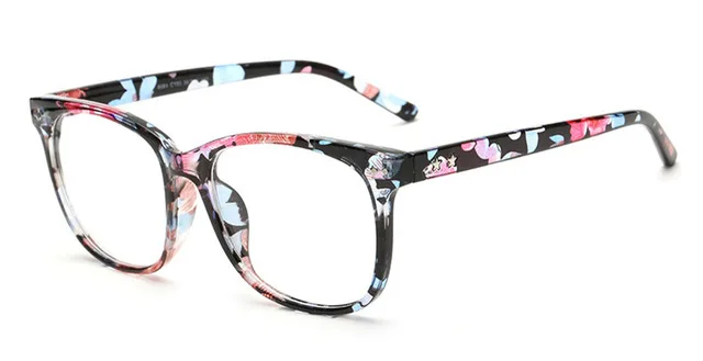 Ретро квадратные женские очки, оправа для очков, женские оптические очки для чтения, компьютерная оправа для глаз, мужские очки по рецепту Oculos - Цвет оправы: Blue Floral