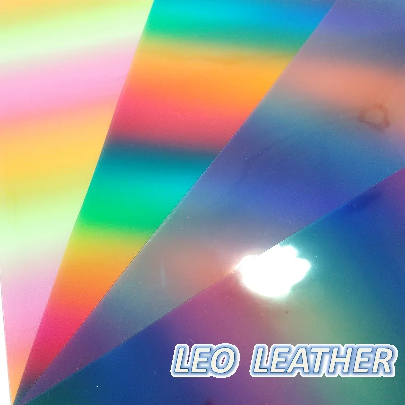 

1PCS 21X29CM Synthetic Leather, Rainbow PVC Leather, Sea through Leather For DIY Accessories 8S10A