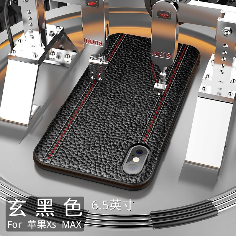 

Genuine Leather Luxury Case For IPHONE XS MAX XS X XR Cowhide Full Protective Cover Support adsorption magnet