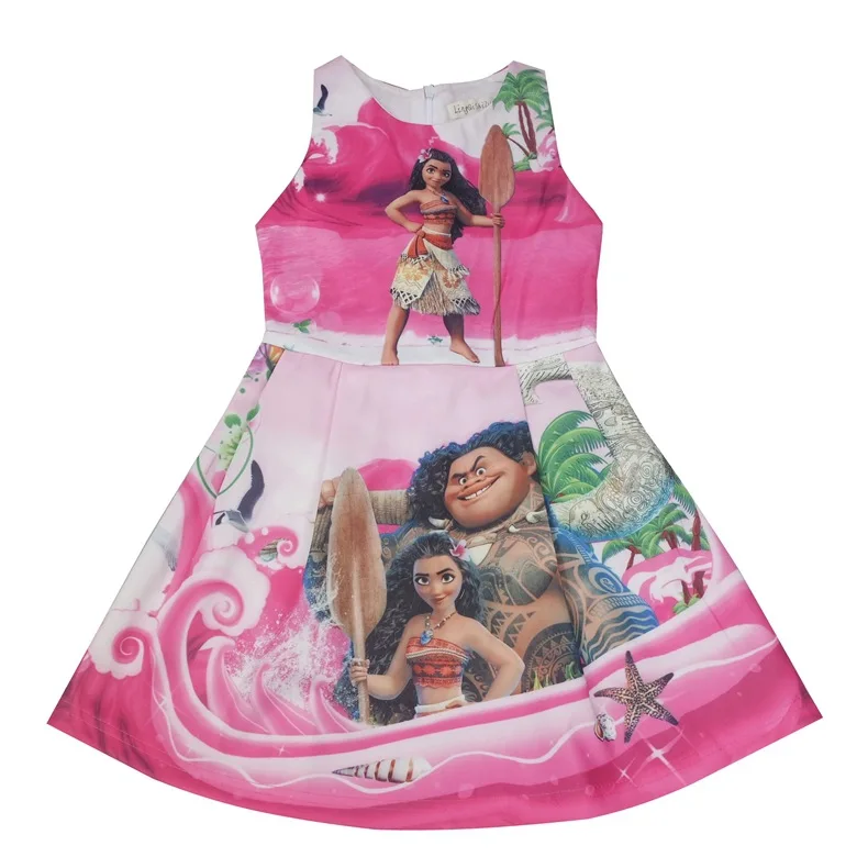 Новые детские платья vaiana для девочек, платье принцессы Моаны для подростков+ ожерелье, Летние Рождественские костюмы без рукавов - Цвет: only dress